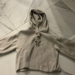 Zara girls hooded sweater with gingham bows, size 4-5